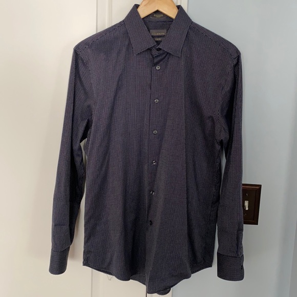 Mens Calibrate Dress Shirt Navy With 